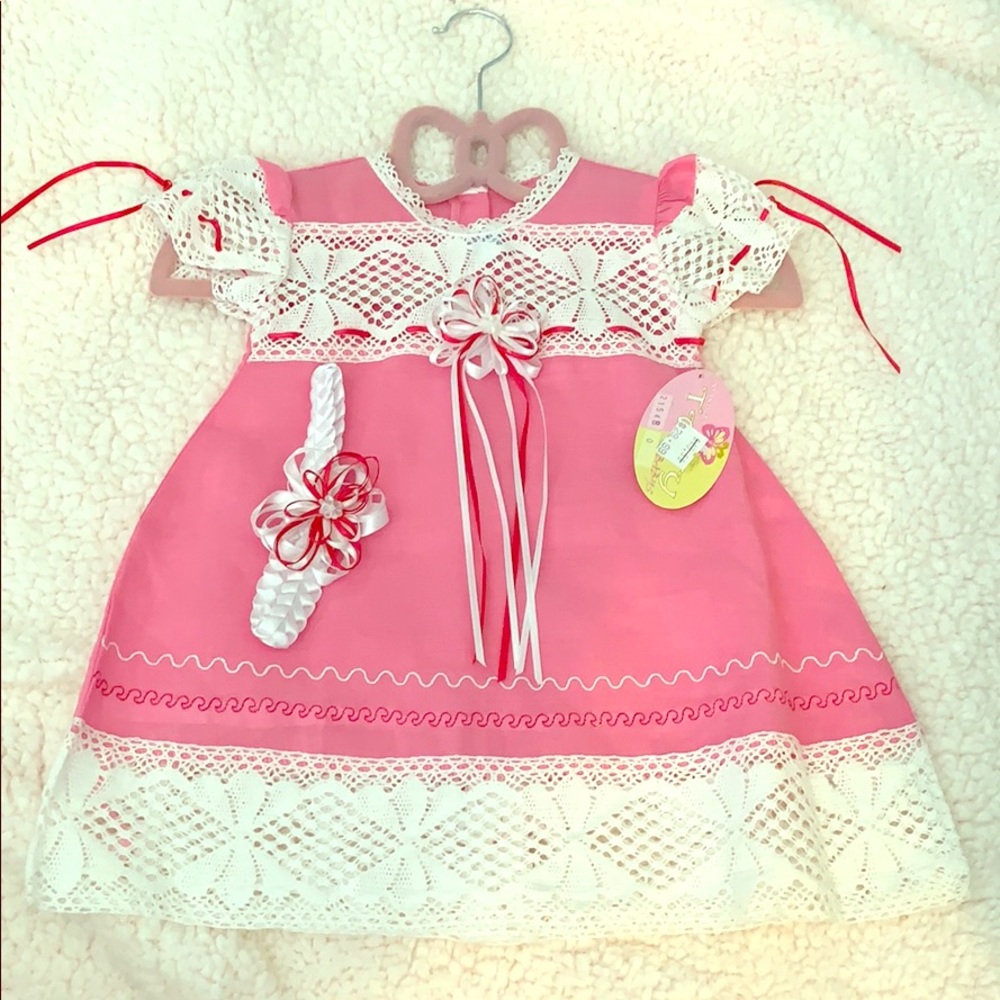 Baby dress with hair band